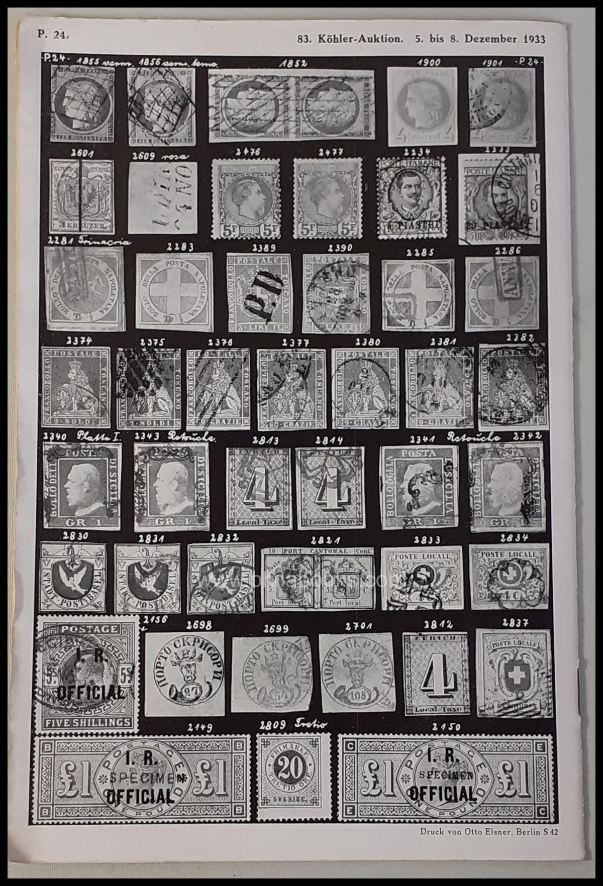 Heinrich Köhler, Auction 083, 1933-12