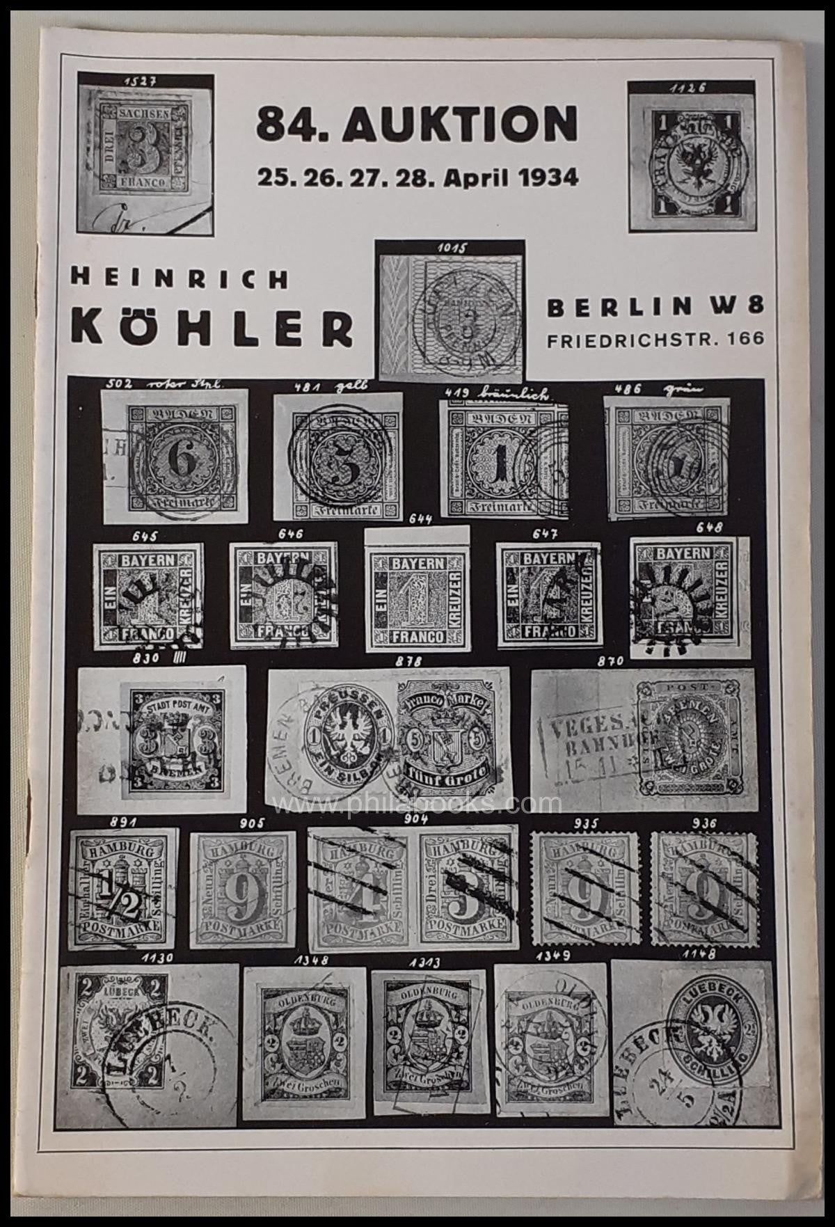 Heinrich Köhler, stamp auction No. 84, in the Künstlerhaus Berlin ...