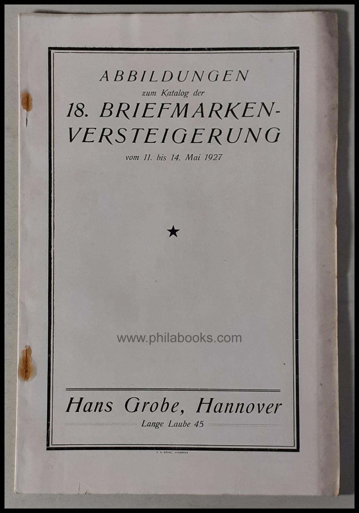 Grobe, Auction 018, 1927-05