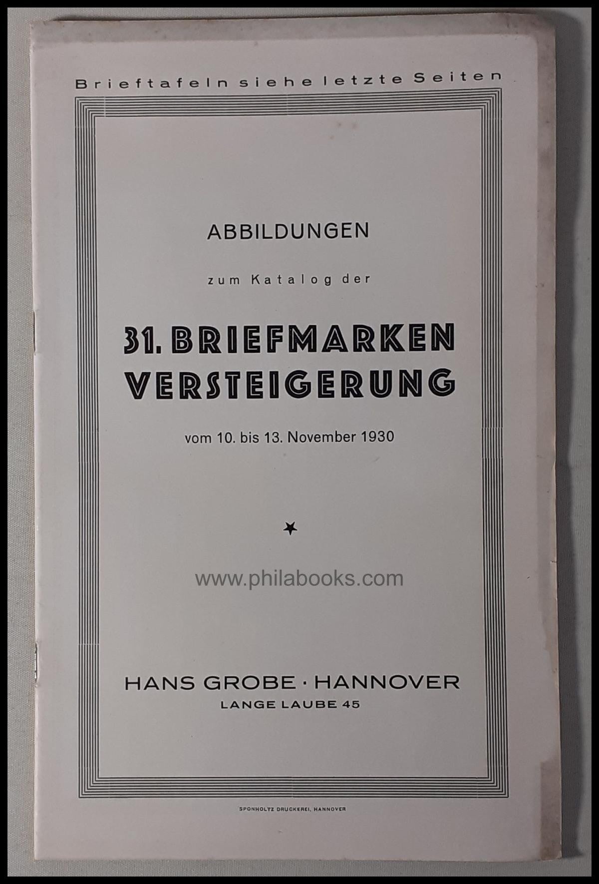 Grobe, Auction 031, 1930-11