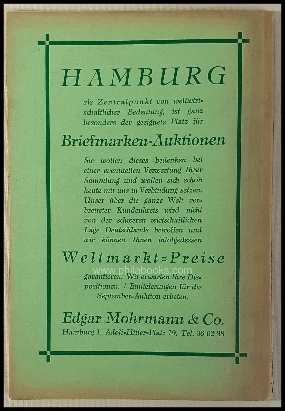 Mohrmann, Edgar, 019th auction, 22-24.06.1933, 2402 lots (70 pages) kp ...