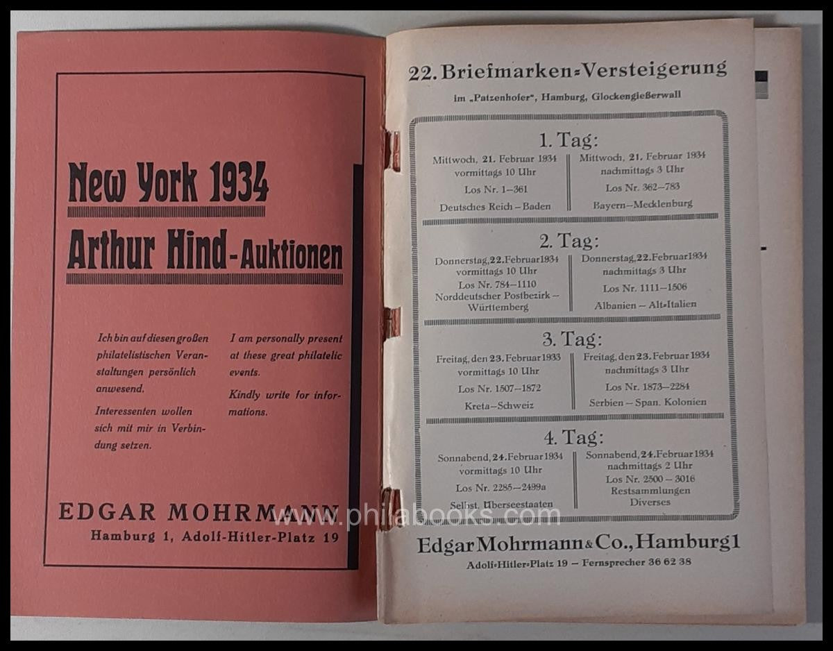Mohrmann-München, Auktion 022, 1934-02