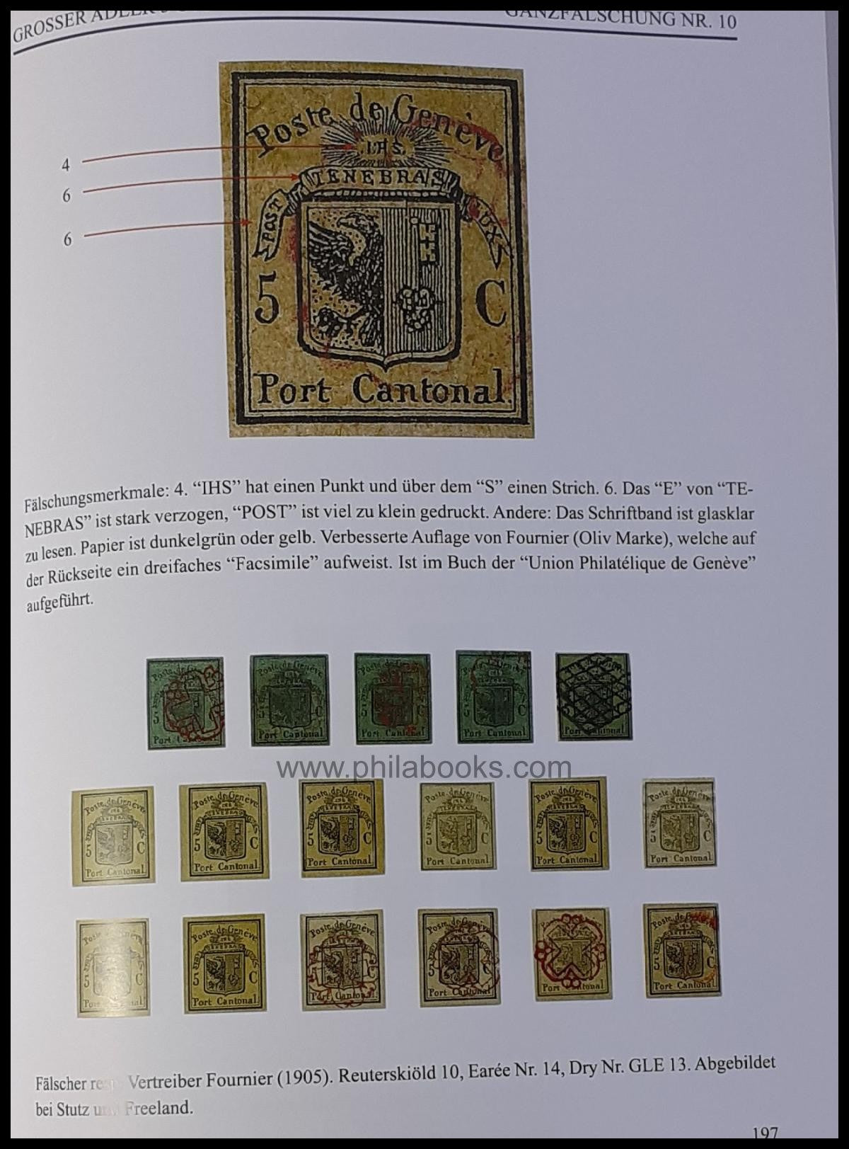 Schäfer, Richard: Cantonal brands of Switzerland, real-false-adulterated, ...