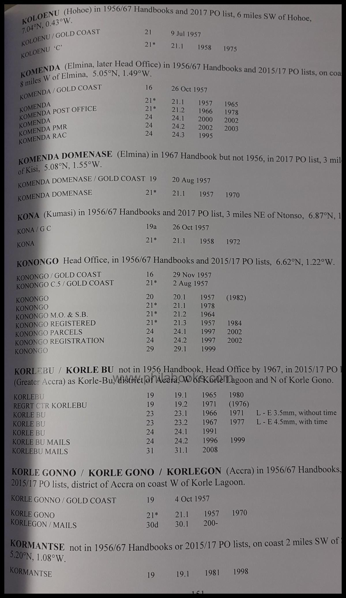 Anderson, Ian G. / Quirk, Philip G.: Ghana Postal Markings from 19 ...