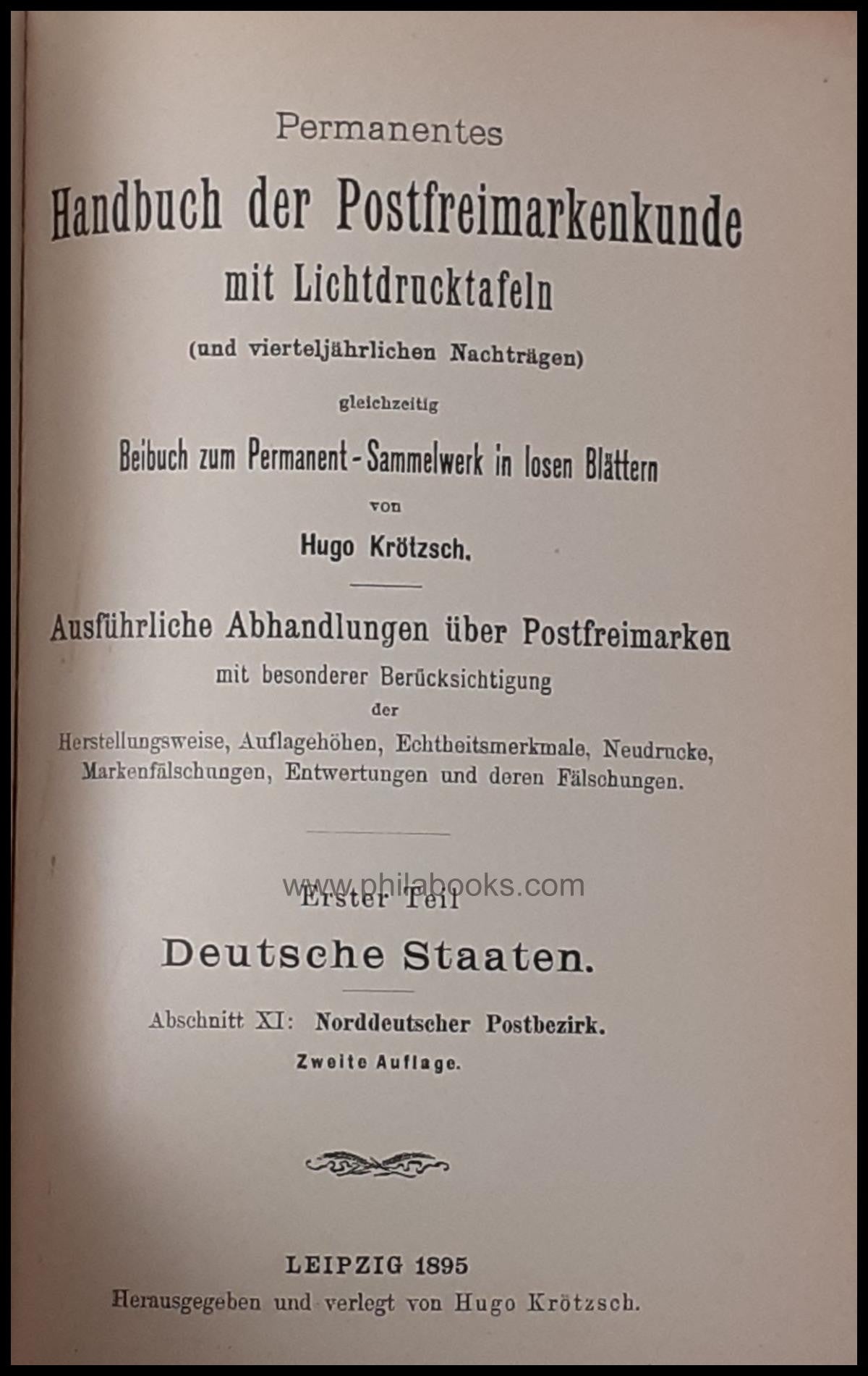 Krötzsch, H., Handbook of Postage Stamps, Section XI, North ...