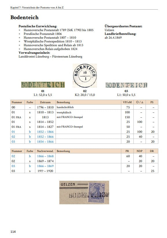 Berger, Grobe, Kasburg, Rosenau, Schwoon: "HANNOVER - Postanstalten und Poststempel"