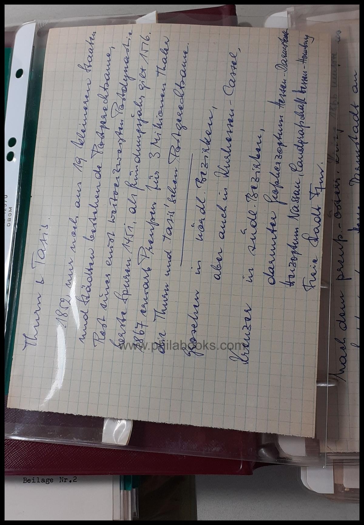 Sammlerarchiv an Fachartikeln zu Thurn und Taxis, zur Postgeschich ...