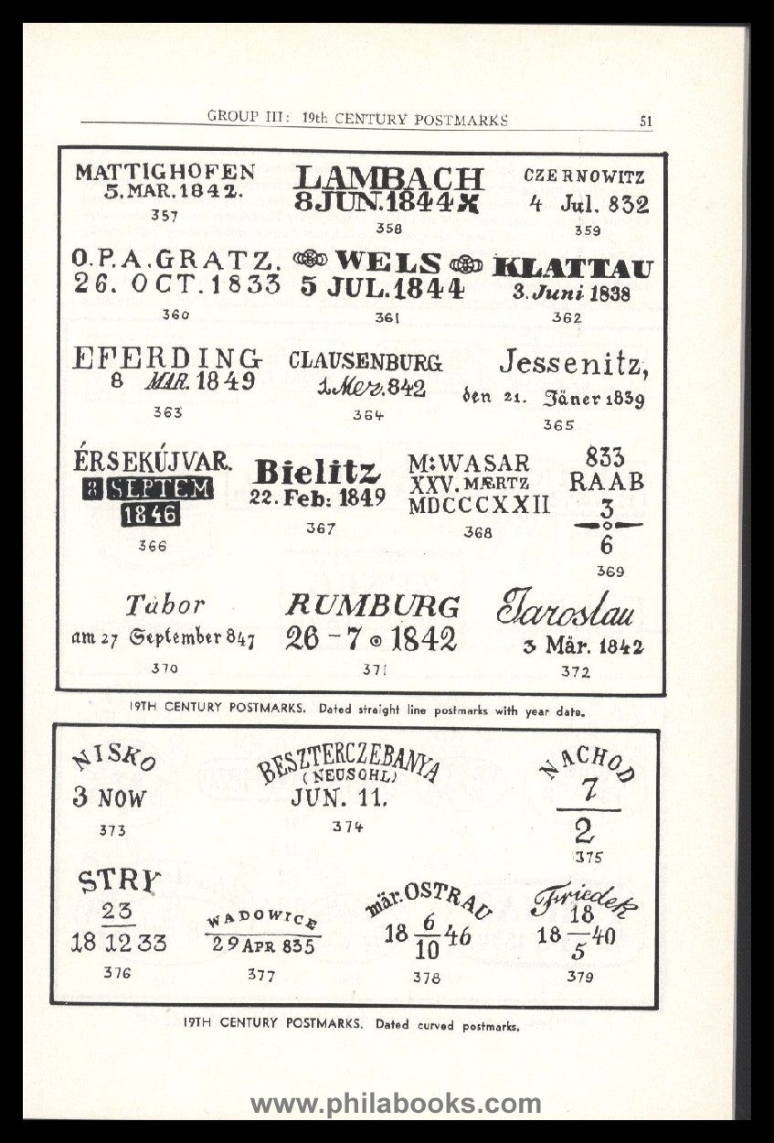 Mueller (Edwin), Handbook of the Pre-Stamp Postmarks of Austria, 1 ...