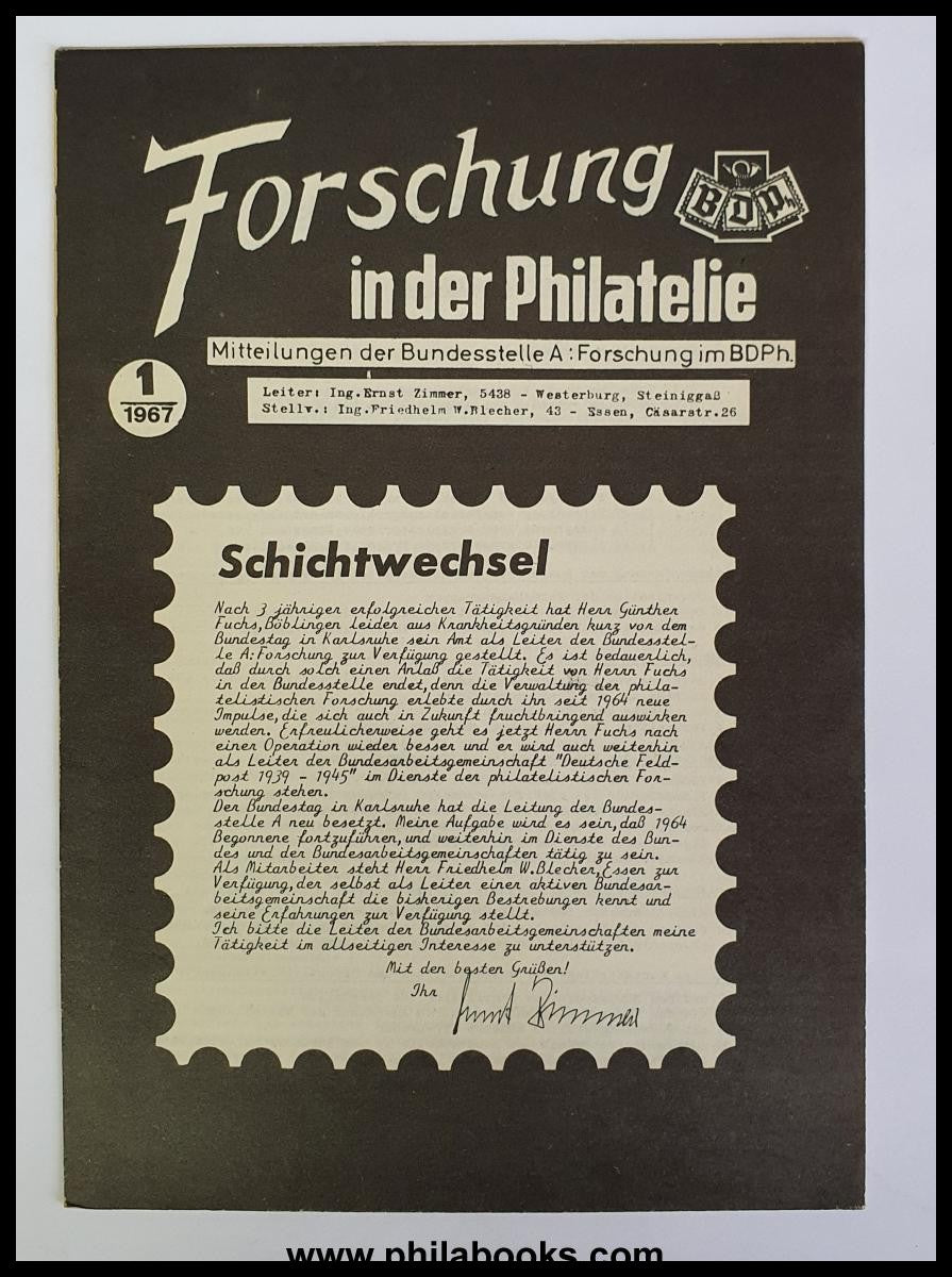 BDPH-Forschungsberichte, Hefte 1, 2, 1/66, 2/66, 1/67, 2/68, 10/69 ...