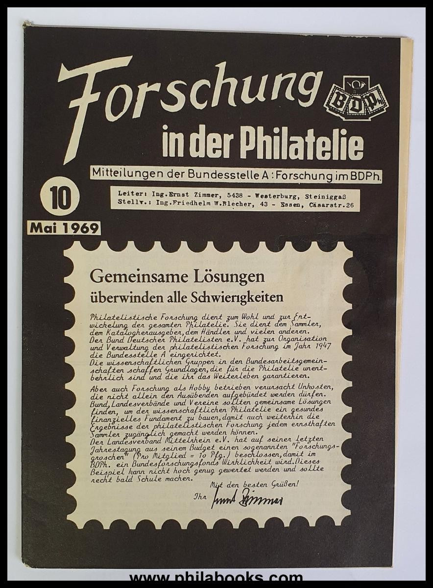 BDPH-Forschungsberichte, Hefte 1, 2, 1/66, 2/66, 1/67, 2/68, 10/69 ...