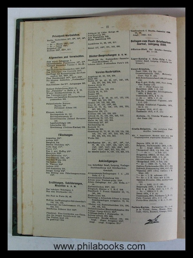 Senf, Illustriertes Briefmarken-Journal 1888, sehr schön privat in ...