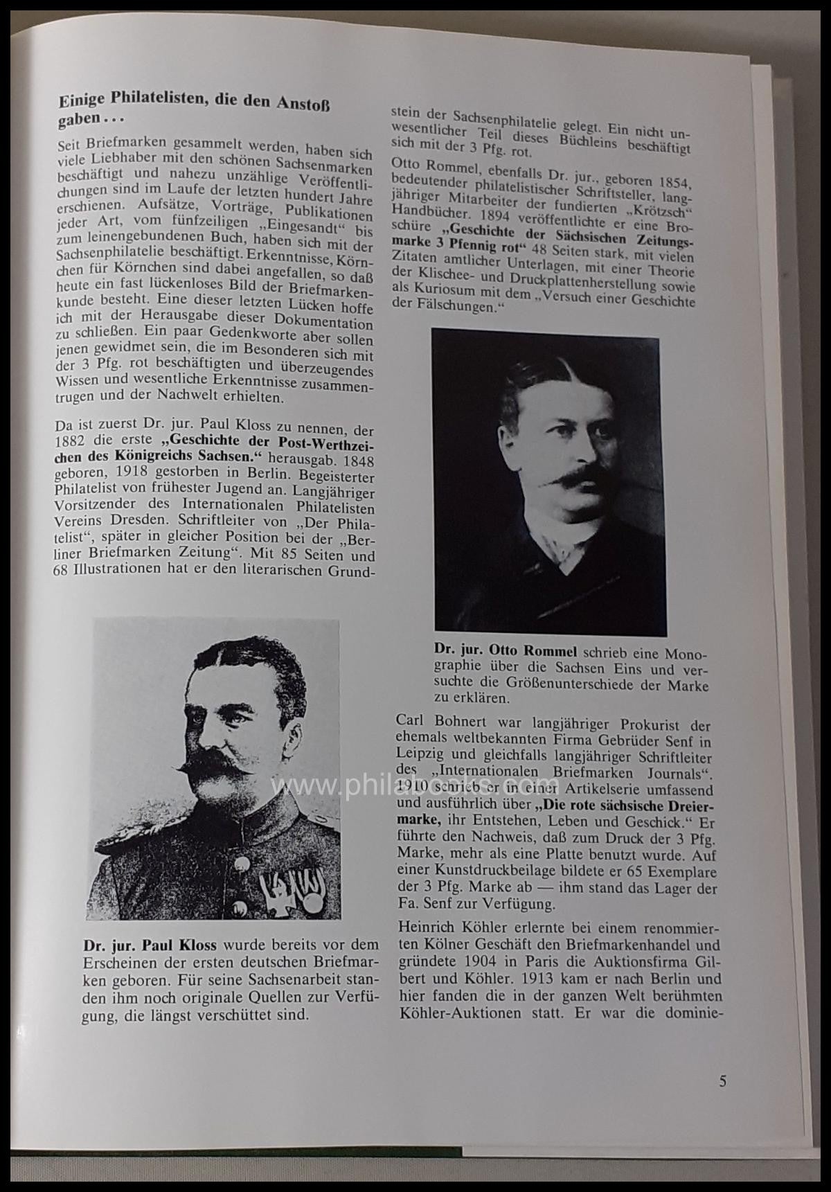 Bühler, G., Saxony 3 Pfennig red, 1978, detailed monograph ...