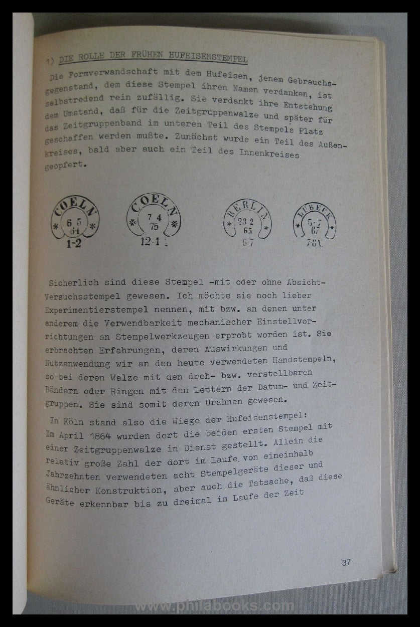Spalink, Fr., Die Deutschen Hufeisenstempel, 2. überarbeitete Aufl ...