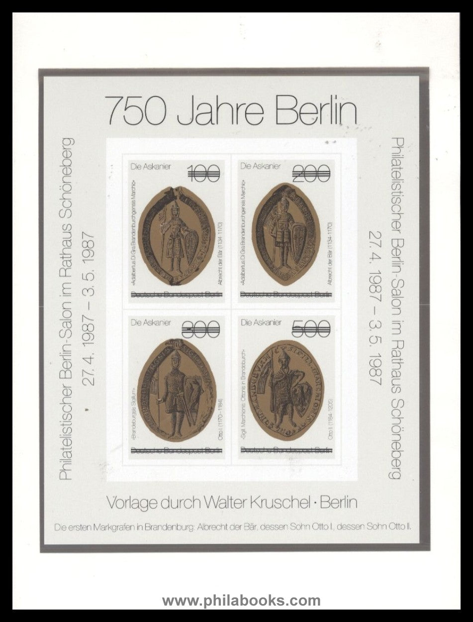 1987, Walter Kruschel, Berlin Salon for Classic Berlin Postage...