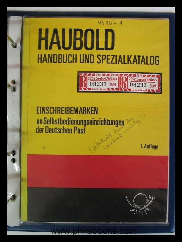 Haubold,  U., Handbuch und Spezialkatalog, Einschreibemarken an Se ...