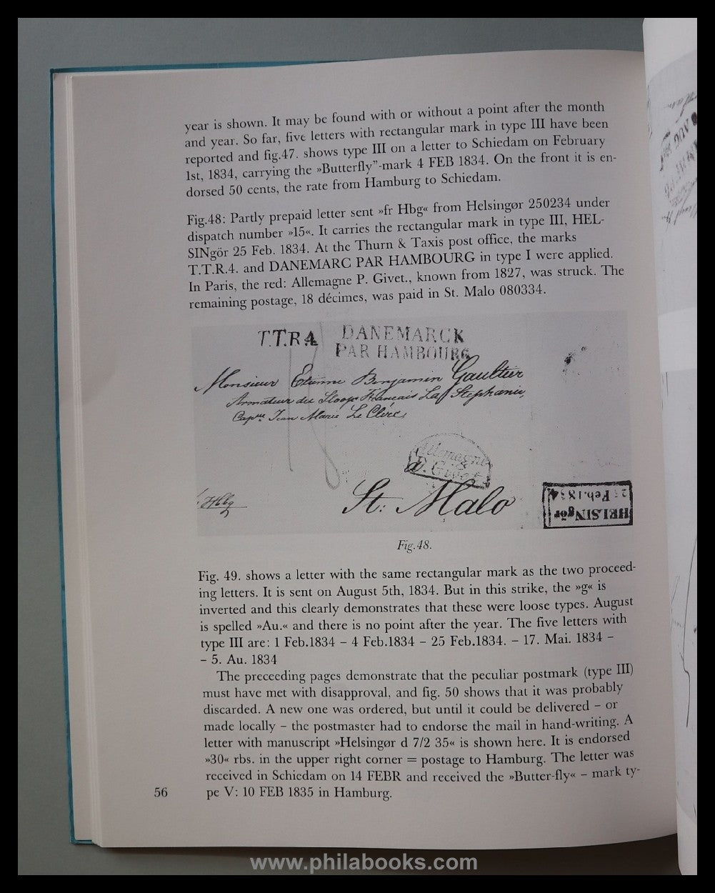Lundh, B., The Postal History of Helsingor 1740- 1864, 1985, postg...