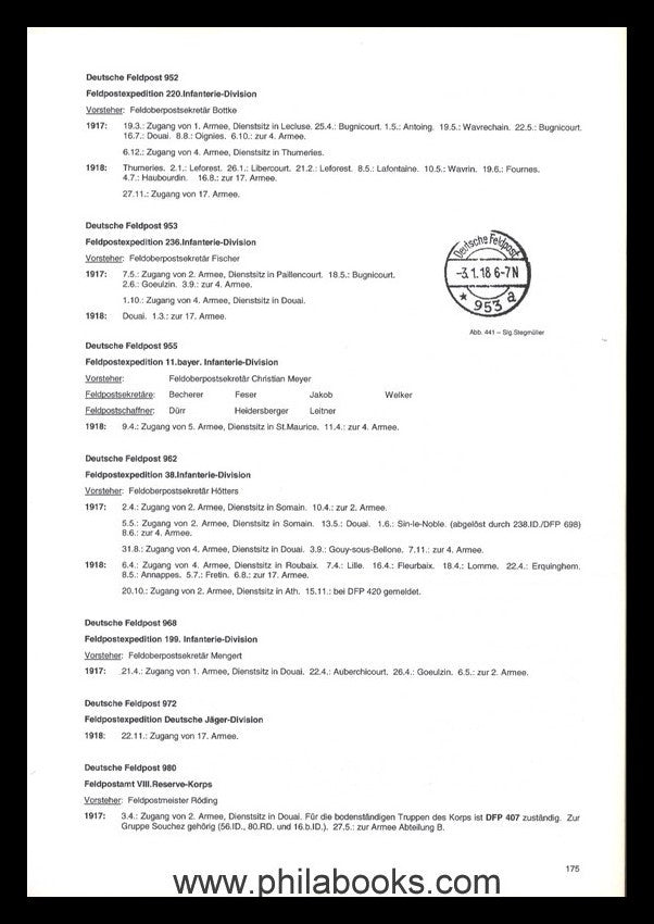 Koop, B., Die Armee-Post-Direktion 6 im Ersten Weltkrieg 1914-18,  ...