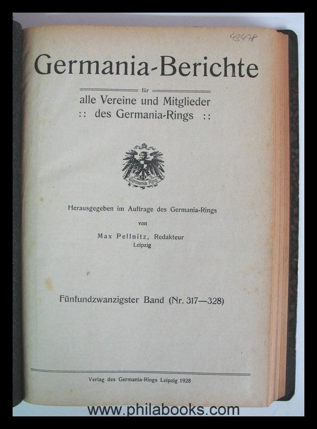 Germania - Berichte, bekannt gute Zeitschrift, hier Doppel-Band 25 ...