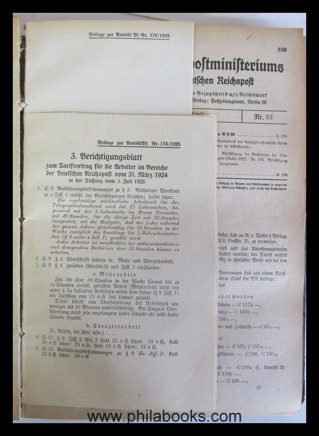 1928, Amtsblatt des Reichspostministeriums kpl. gebunden, mit Sach ...