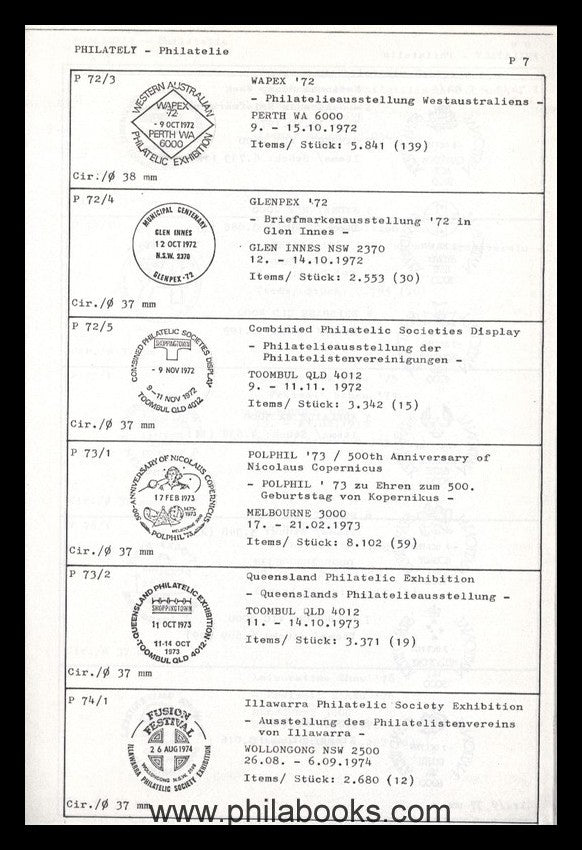 Sorge,Hans: Australian Commemorative Hand Postmarks 1905-1984, 198 ...