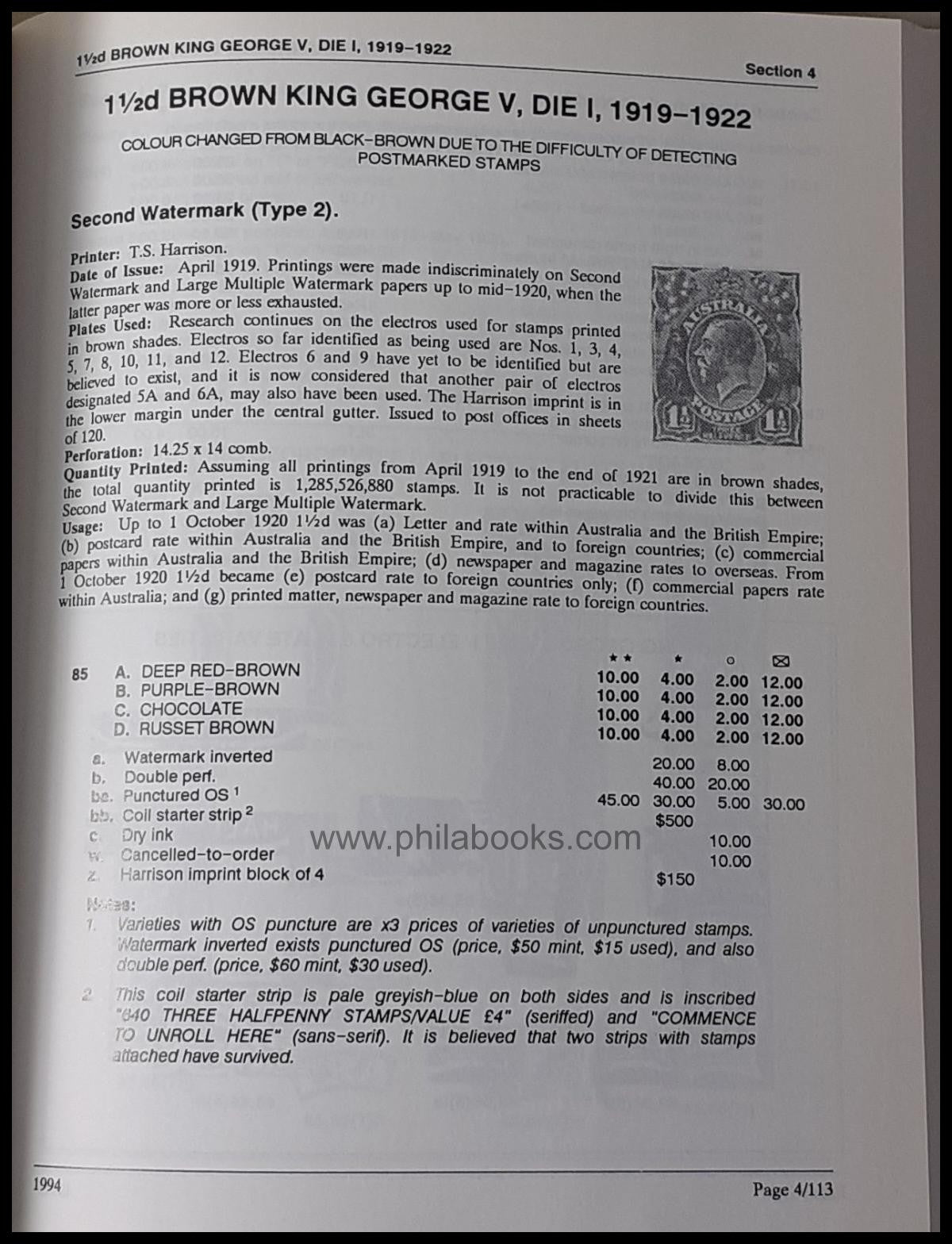 Brusden-White, The Australian Commonwealth Specialists' Catalogue, ...