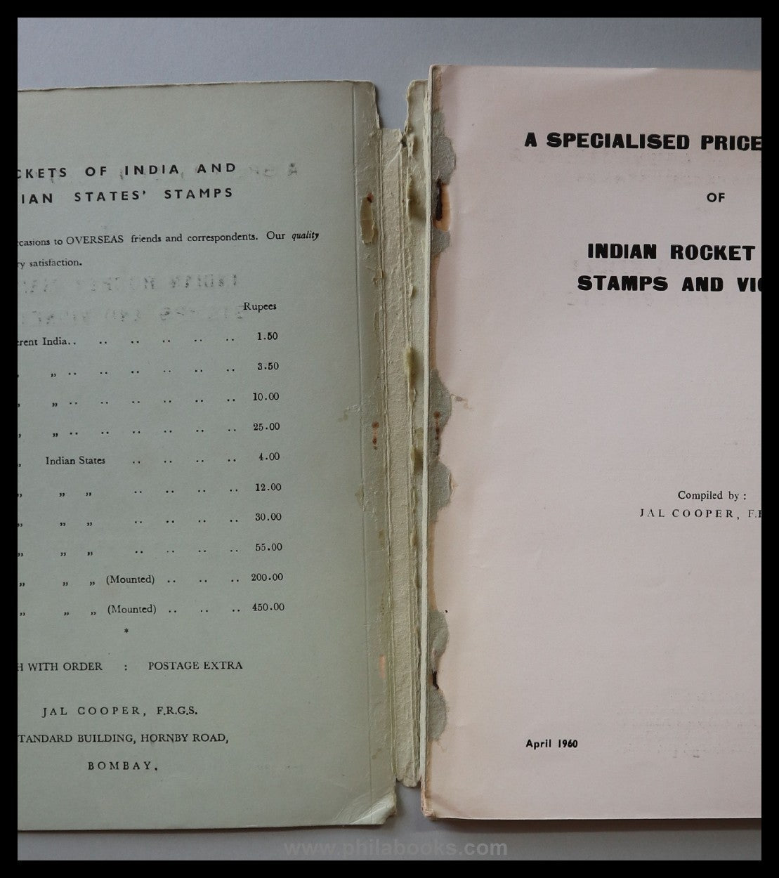 Cooper, J., A Specialized Priced Catalog of Indian Rocket Mails, ...