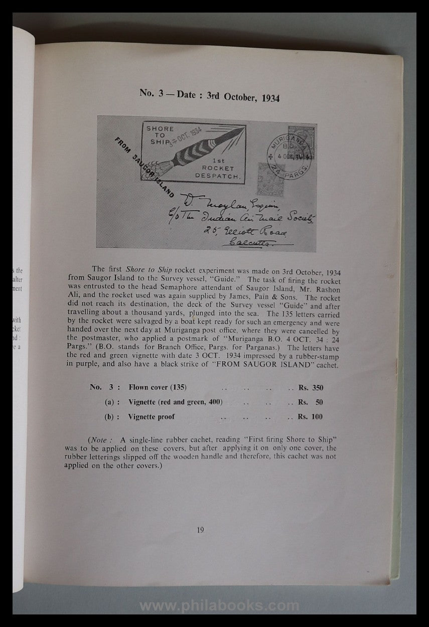 Cooper, J., A Specialized Priced Catalog of Indian Rocket Mails, ...