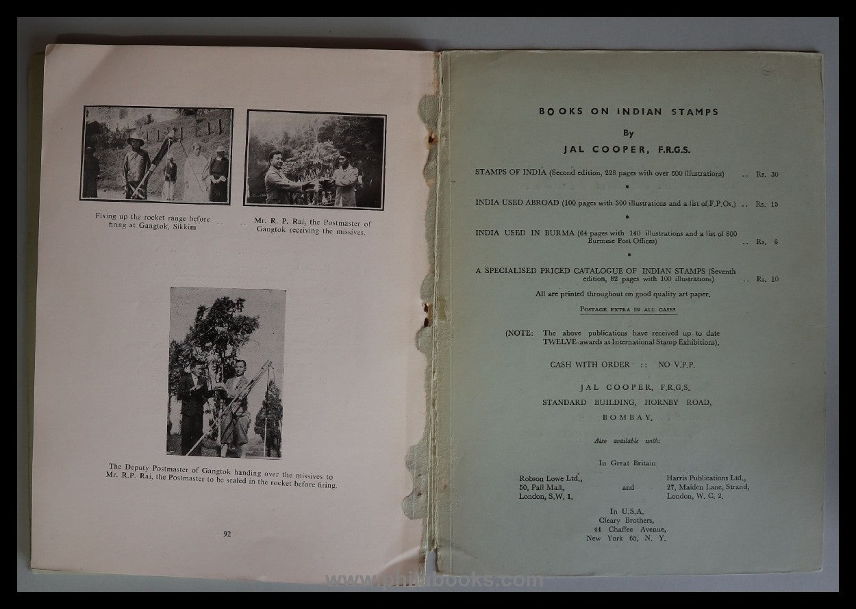 Cooper, J., A Specialized Priced Catalog of Indian Rocket Mails, ...