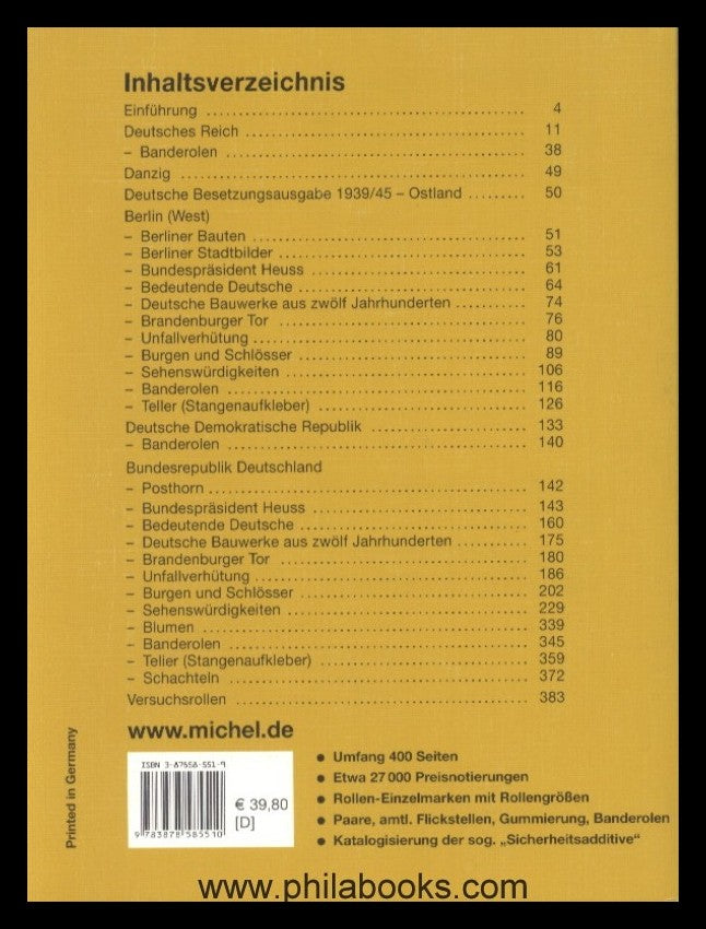 ROLLENMARKEN: Michel-Handbuch-Katalog Rollenmarken Deutschland 200 ...