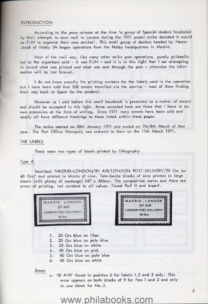 Shelley, R. G., The 1971 British Postal Strike, The Madrid to Lond ...
