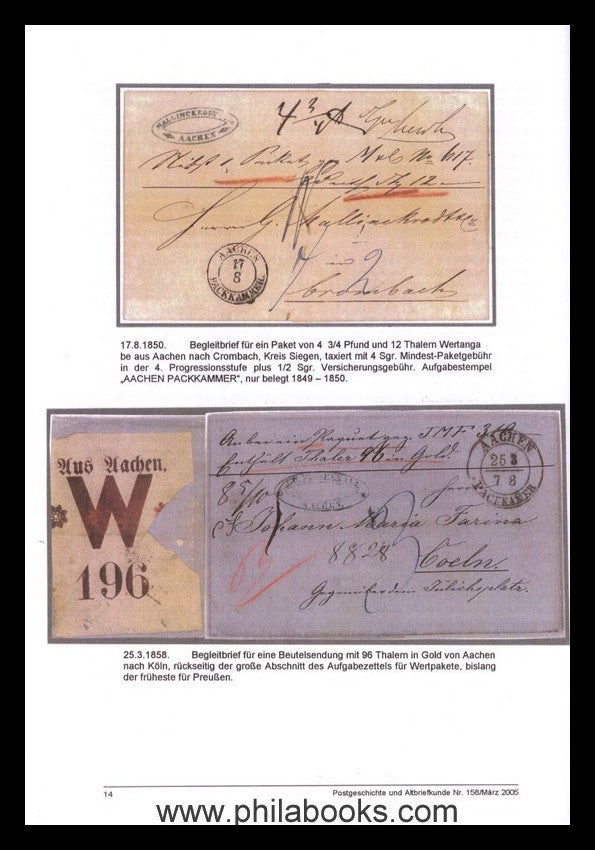 Bruns, W., The Prussian packing chamber stamps, 2004, catalog of the St ...