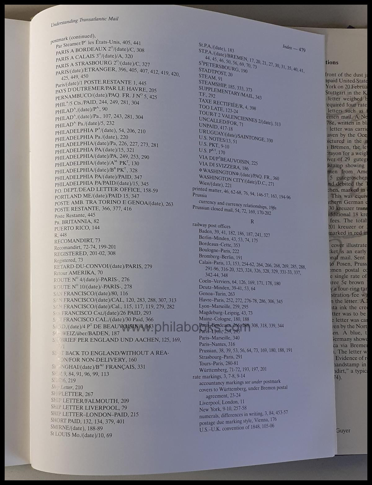 Winter, RF, Understanding Transatlantic Mail, Volume I, 2006, b ...