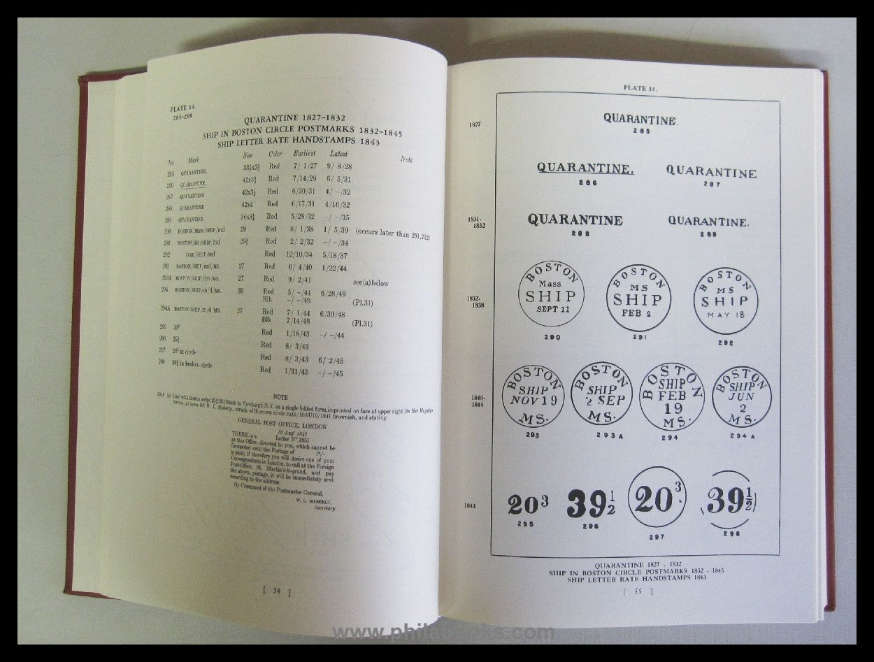 Blake/Davis, Boston Postmarks to 1890, Quarterman- Reprint of the Ori...