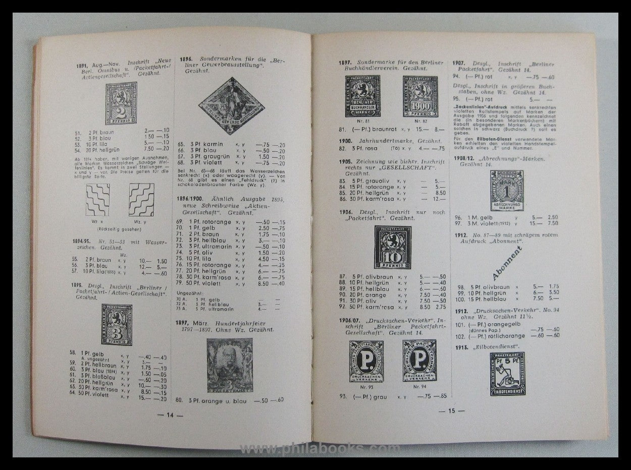 Glasewald, Georg: Private postal stamp catalog, here the original issue...