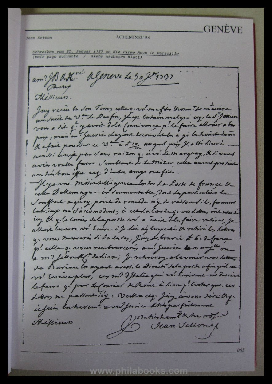 GENEVA: Sieber, Hansuli: The forwarding agents of the 18th century ...