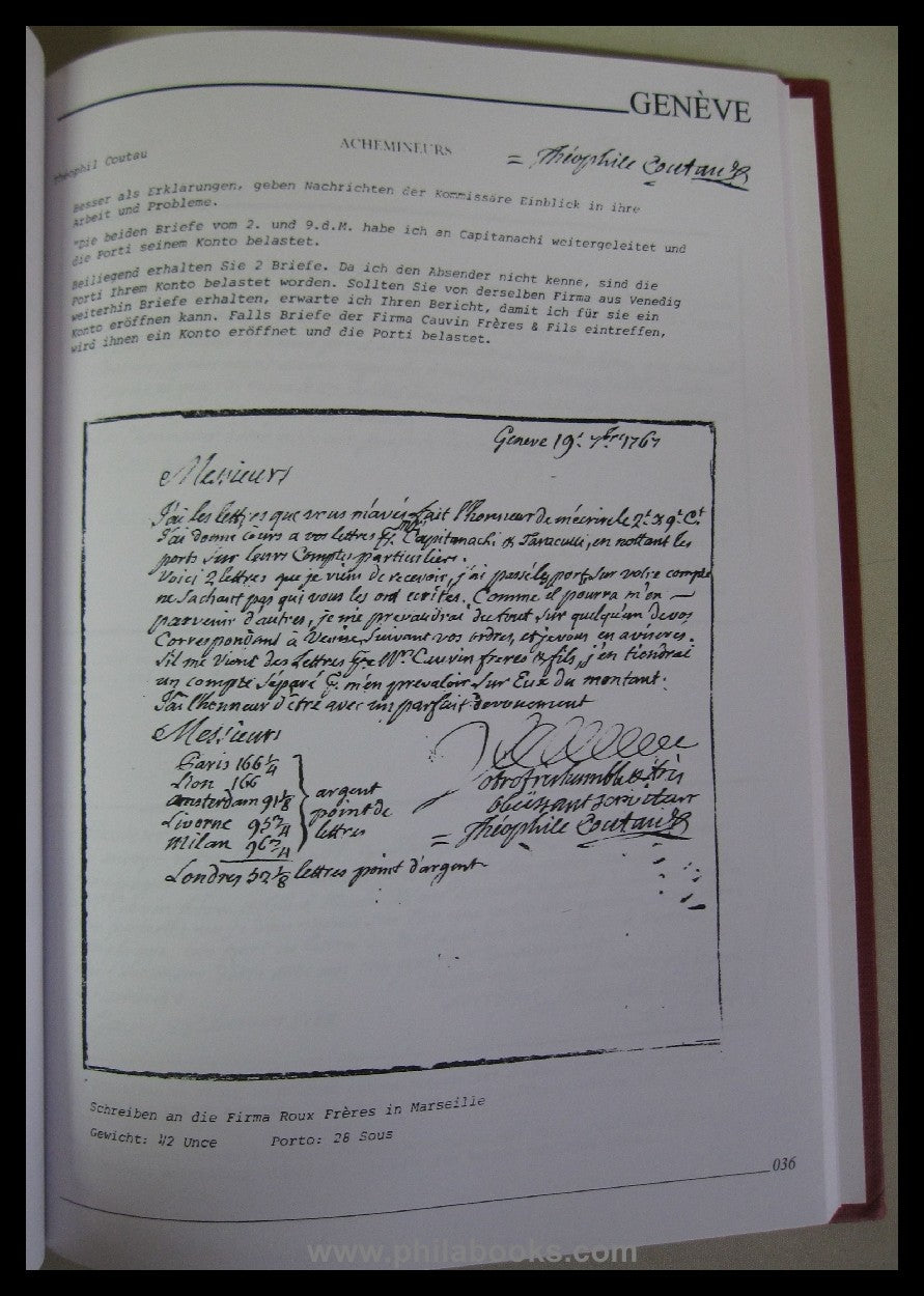 GENEVA: Sieber, Hansuli: The forwarding agents of the 18th century ...