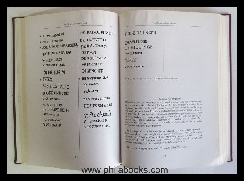 Graf, E., Handbuch der badischen Vorphilatelie 1700-1851, 1971, Po ...