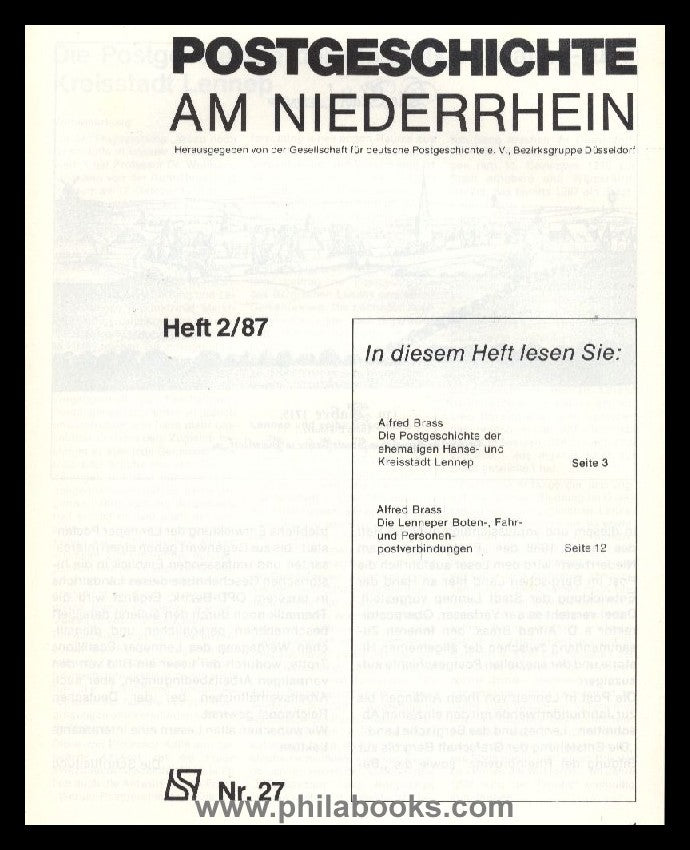 LENNEP Postal History (Alfred Brass), Postal History Sheets N ...