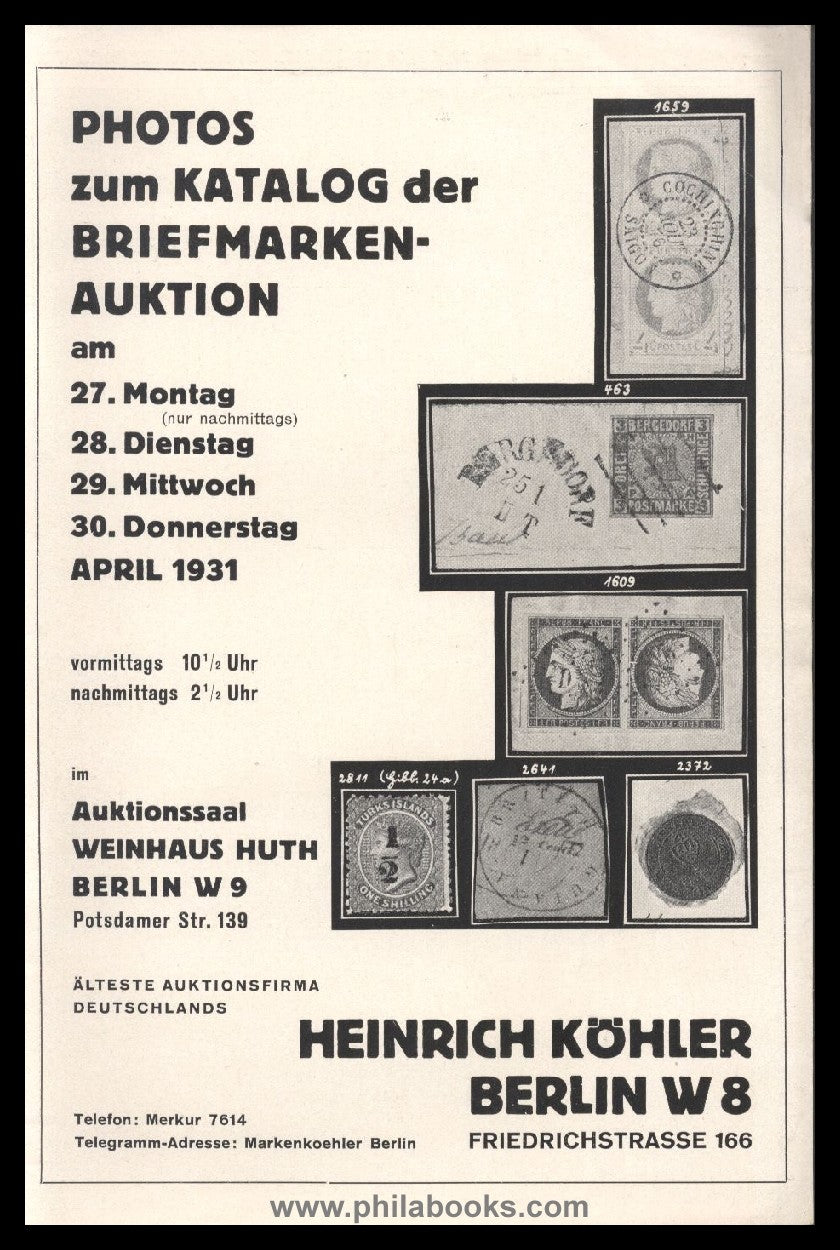 Heinrich Köhler, Auction 071, 1931-04