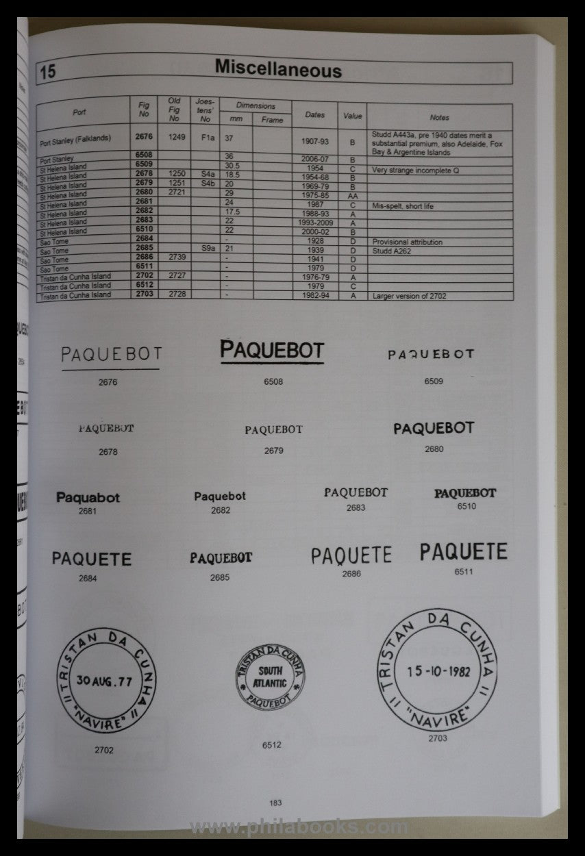 Dovey/Morris, Paquebot Cancellations of the World, Roger Hosking' ...
