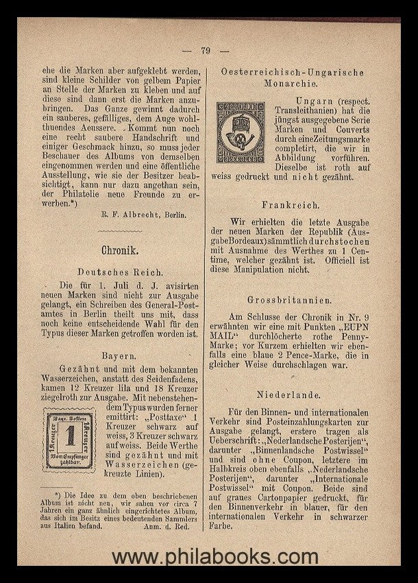 Deutsche Briefmarken-Zeitung, Organ für die gesammten Interessen d ...