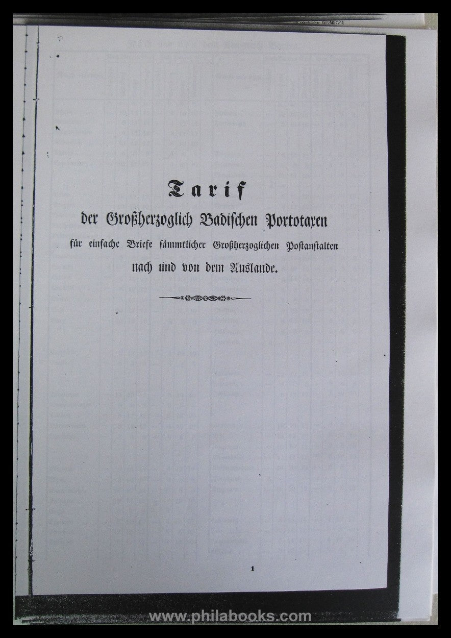 Großh. Bad. Verkehrs-Anstalt, ungebundene KOPIEN aus 1865-66, ex W ...