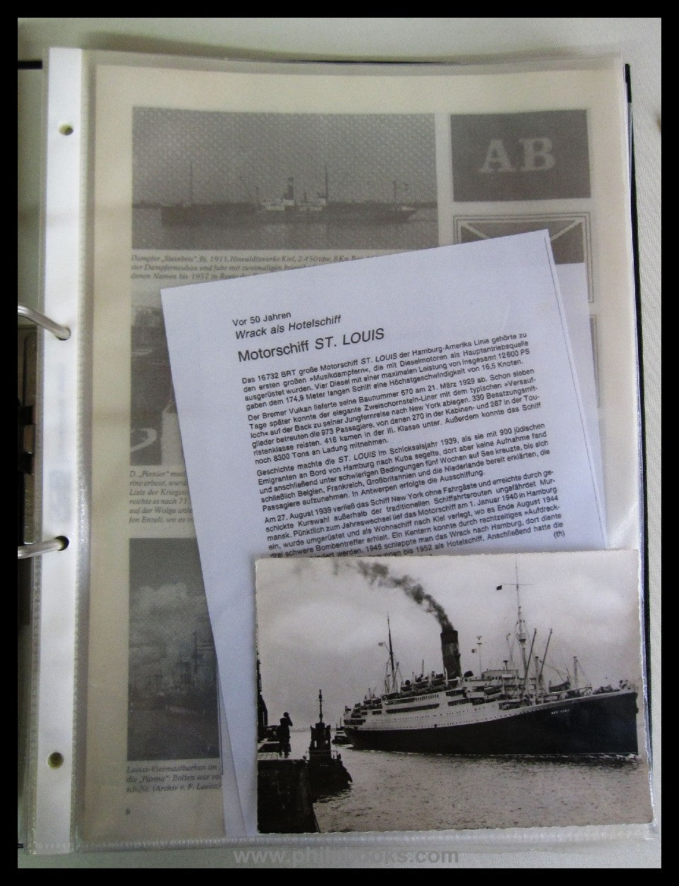 German ship and sea mail 1933-45, Leitz folder with articles from...