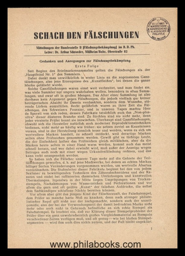 Droese, B., Examiner List (List of Philatelic Examiners ...