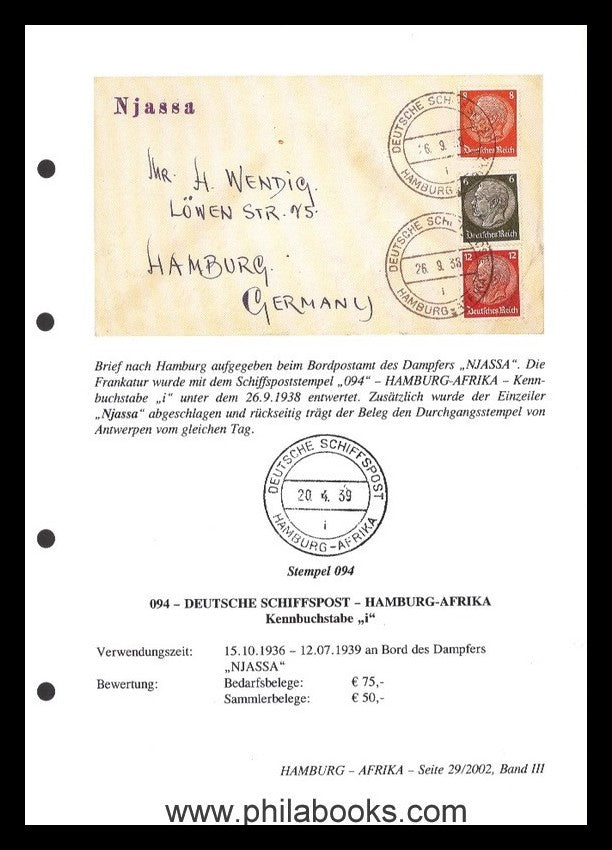 Steinmeyer/Evers, Deutsche See-und Schiffspost 1886-1945, 2002, hi ...