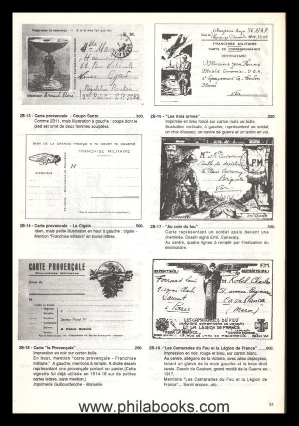 Sinais/Weingarten, Catalogue des Cartes Postal  es de Franchise Mi ...