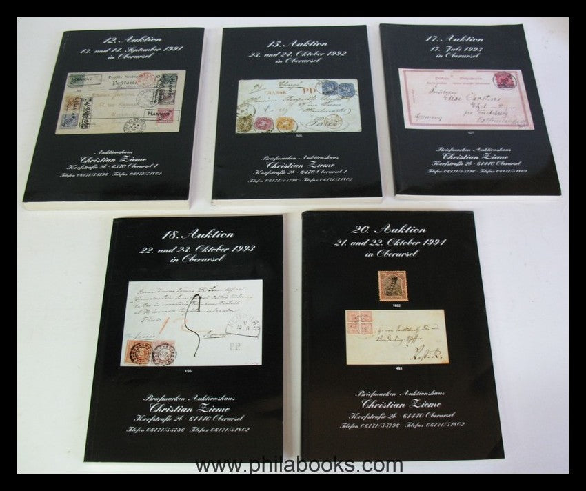 Zieme, Christian: Collection of 10 auction catalogs from 1988-1995...