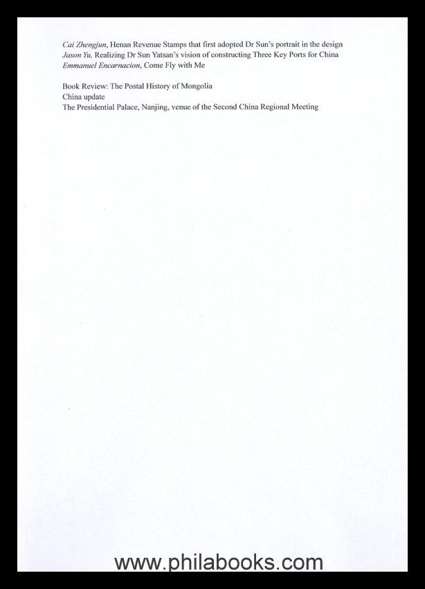 Asian Philatelist, 2012, focus on Mongolia and Sinkiang, 222 pages. ...