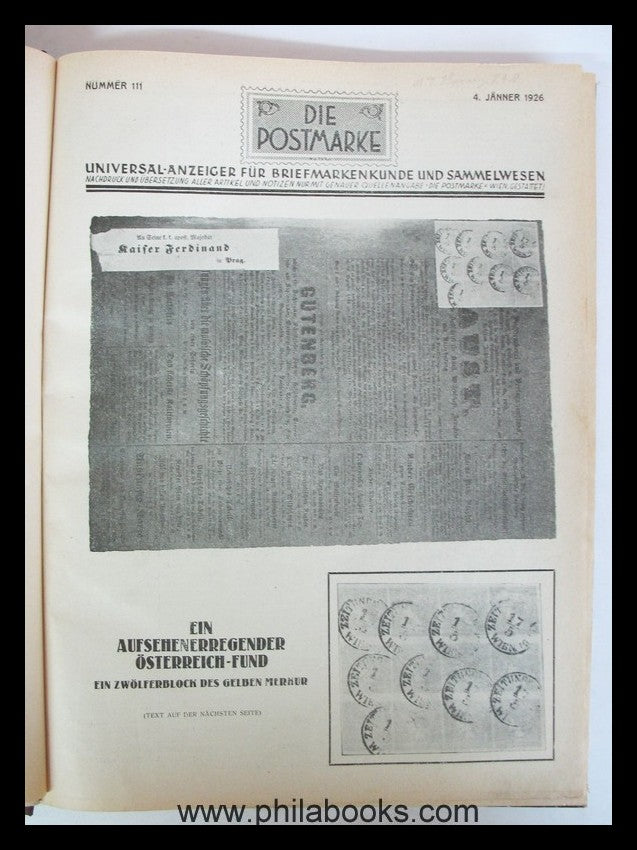 Die Postmarke, Schriftleiter Ing. Edwin Müller, bekannt gute Zeits ...
