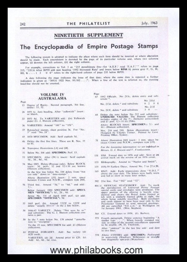 Lowe, Robson: The Encyclopaedia of British Empire Postage Stamps, ...